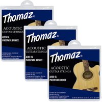 Kit 3 Encordoamentos Violão Aço 011 Phosphor Bronze 203SL Thomaz