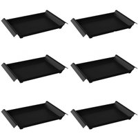 Kit 6 Bandejas Plástica Grande Servir Self Service 45x29cm Restaurante Hotel Fast Food Cozy Coza