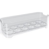 Organizador de Geladeira Porta Ovos 12 Unidades 28x10x7,5cm Transparente Plástico UZ