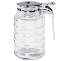 Meleira de Vidro 280ml com Dosador Pote para Mel Lyor Tampa de Plástico Cromada Transparente