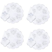 Jogo americano e guardanapo bordado (4) branco 45cm LIZ