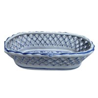 Cesta para Paes frutas Ceramica Pintada Mao Tipo Portuguesa