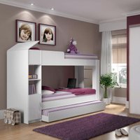 Beliche Cama auxiliar 3 Colchões Ditália CM-15 Branco