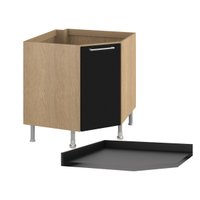 Balcão Ditália Aspen Canto c/ Tampo Carv/Preto CD-106