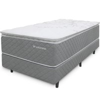 Cama Box Solteirão Colchão Molas Ensacadas com Pillow Top Extra Conforto 97x203x72cm - BF Colchões