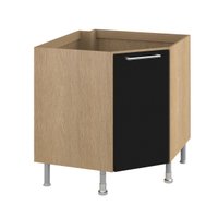 Balcão Ditália Aspen Canto Carv/Preto CD-106