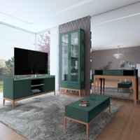 Sala de Estar Completa para TV Até 65 Polegadas Estocolmo Verde