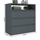 Cômoda Gales 3 Gavetas 100% MDF Cinza