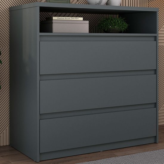 Cômoda Gales 3 Gavetas 100% MDF Cinza