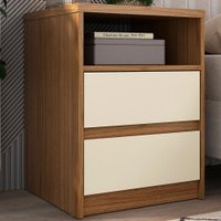 Mesa de Cabeceira Gales 2 Gavetas 100% MDF Bege