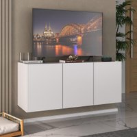 Rack para TV até 32 Polegadas com 3 Portas Suspenso Multimóveis MP1066