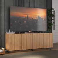 Rack para TV até 50 Polegadas com 4 Portas e Rodízios Multimóveis MP1069