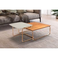 Conjunto Mesa de Centro Kairos Base Cobre LarFlex