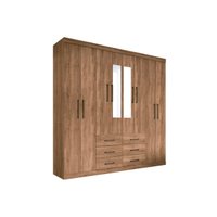 Guarda Roupa Casal 8 Portas e 6 Gavetas c/ Espelho Liverpool Atacama - Santos Andirá