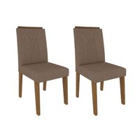 Cadeira Sala de Jantar Nicole Kit 2 Un Savana/Suede Pluma - Cimol