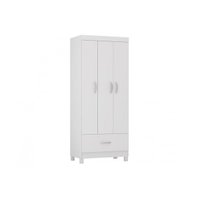 Guarda Roupa Solteiro 3 Portas e 1 Gaveta Prince Branco - Demóbile