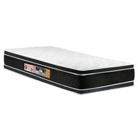 Colchão Solteiro Espuma D33  Black White AIR Double Face Euro Pillow  (88x188x27) - Castor