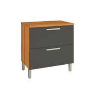 Balcão de Cozinha Burguesa Premium 1 Porta e 1 Gaveta c/ Tampo 80cm Freijo/Grafite - Nesher