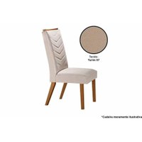 Cadeira Sala de Jantar Londrina Madeira Kit 2 Un Capuccino/Linho Turim - Rufato