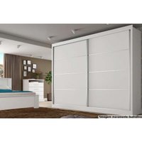Guarda Roupa Casal Verona Plus c/4 Gavetas e 2 Portas de Correr Branco - Europa