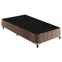 Cama Box Base Solteiro Sommier Rústico Bordado Brown (88x188x20) - Paropas