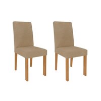 Cadeira Sala de Jantar Maia Kit 2 Un Nature/Suede Gengibre - Cimol