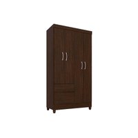Guarda Roupa Solteiro 4 Portas e 2 Gavetas Lotus Ébano Touch - Demóbile