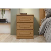 Mesa Cabeceira Baião c/ 3 Gavetas Rovere/Amêndoa - Lopas
