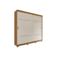 Guarda Roupa Casal 2 Portas de Correr e 4 Gavetas c/ Pés Blumenau Avelã/Off White - Panan