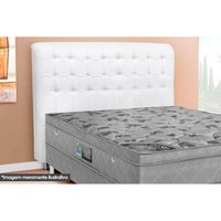 Cabeceira Cama Box Estofada Casal Casal Dama Plus Courano Branco - Simbal