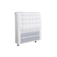 Cabeceira Cama Box Estofada Solteiro Solteiro Dama Plus Courano Branco - Simbal