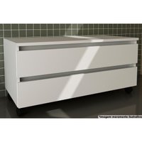 Balcão p/ Banheiro BN3603 2 Gavetas c/ Rodízio cor Branco - Tecno Mobili