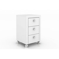 Gaveteiro p/ Escritório ME4108 c/ 3 Gavetas e Rodízios Branco - Tecno Mobili