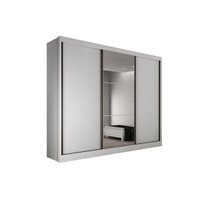 Guarda Roupa Casal 3 Portas de Correr e 6 Gavetas c/ 1 Espelho Diamond/Toulon Plus Branco - Novo Horizonte