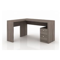 Mesa Canto p/Escritório ME4129 c/ 2 Gavetas Carvalho - Tecno Mobili