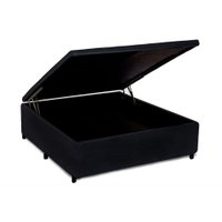 Cama Box Baú Casal Universal Suede Black (138x188x35) - Costa Rica