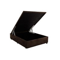 Cama Box Baú Casal Universal Suede Brown (138x188x35) - Costa Rica