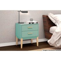 Mesa Cabeceira LE 6007 c/ 2 Gavetas Oliva - Movelbento