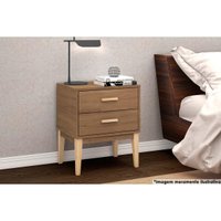 Mesa Cabeceira LE 6007 c/ 2 Gavetas Freijo - Movelbento
