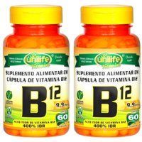 Vitamina B12 Cobalamina Vegana 60 cápsulas de 450mg Kit com 2