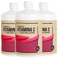 Suplemento de Vitamina C Sabor Babosa Aloe Vera com Acerola 1L Kit com 3 - Infinity