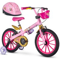 Bicicleta para menina Aro 16 com Capacete Princesas da Disney