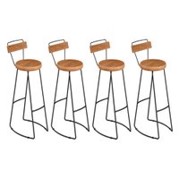 Kit 4 Banquetas Alta Astra Com Encosto Base Metálica - Pallazio