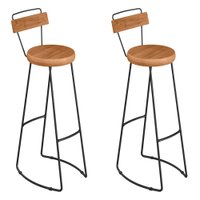 Kit 2 Banquetas Alta Astra Com Encosto Base Metálica - Pallazio