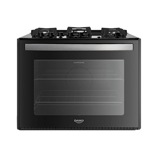 Fogão de Embutir 5 Bocas Preto com Mesa de Vidro Dako Supreme Bivolt