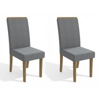 Conjunto 2 Cadeiras de Jantar Linho Cinza