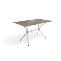 Mesa Loire Cromada Com Tampo de Vidro Bronze 1,40m