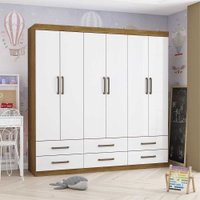 Guarda Roupa Infantil Ariel 6 Portas 6 Gavetas Branco