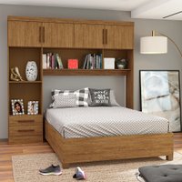 Guarda Roupa Modulado com Cama Paris 4 Portas 2 Gavetas Freijó