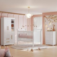 Quarto de Bebê Completo Zara 100% MDF 3 Portas 6 Gavetas